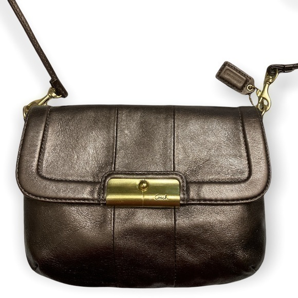 Coach bronze Kirsten flap crossbody bag - Picture 1 of 11